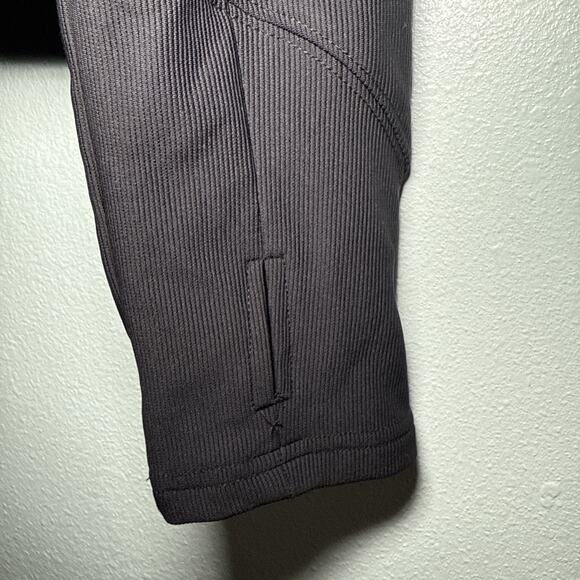 Move Theory Ribbed Full Zip Cropped Zip Up womens XL Black thumbholes athletic - Picture 3 of 5